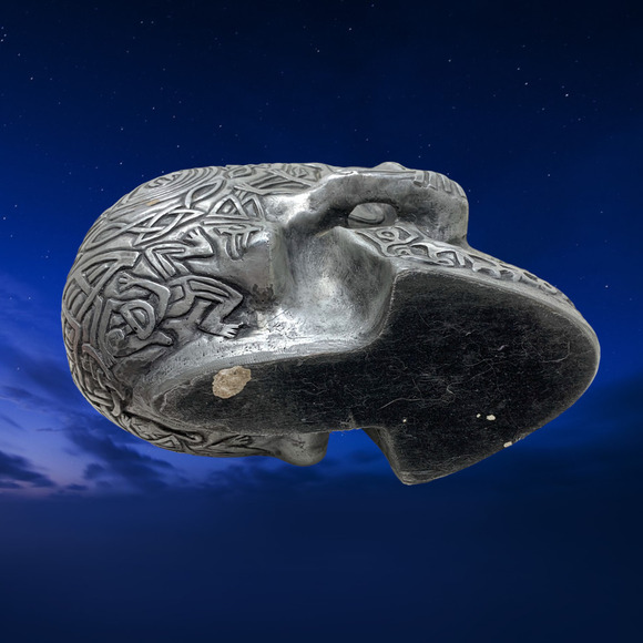 Vintage 1998 WUI Tribal Tattoo Skull Summit Collection Pewter Gothic Halloween - Picture 6 of 7